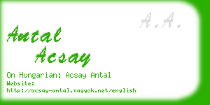 antal acsay business card